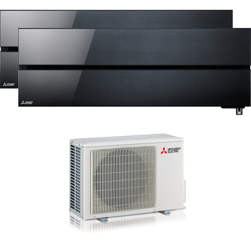 Image of Mitsubishi Electric MITKITDUALSTYLEBLACK condizionatore fisso Climatizzatore Dualsplit Nero, Bianco