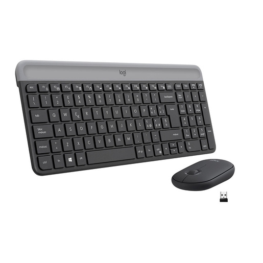Image of Logitech MK470 Kit Mouse e Tastiera Wireless per Windows, Ricevitore USB 2.4 GHz, ?Sottile, Compatto, Silenzioso, Batteria Lunga Durata, PC/Laptop, La