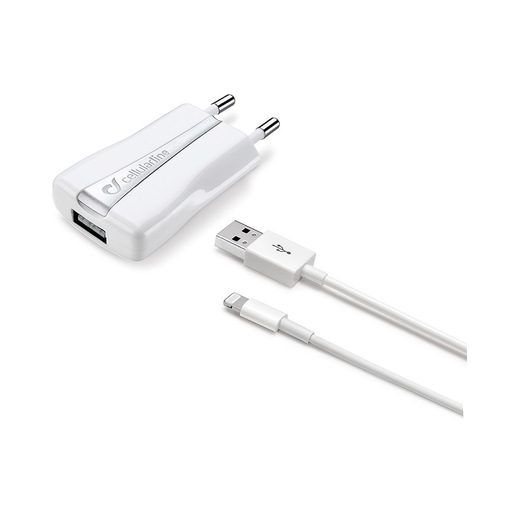 Image of Cellularline USB Charger Kit 5W - Lightning - iPhone and iPod Caricabatterie da rete 5W con cavo Lightning cod015