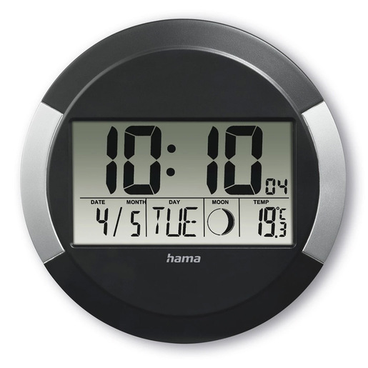 Image of Hama Ischia Orologio radiocomandato Rotondo Nero, Argento