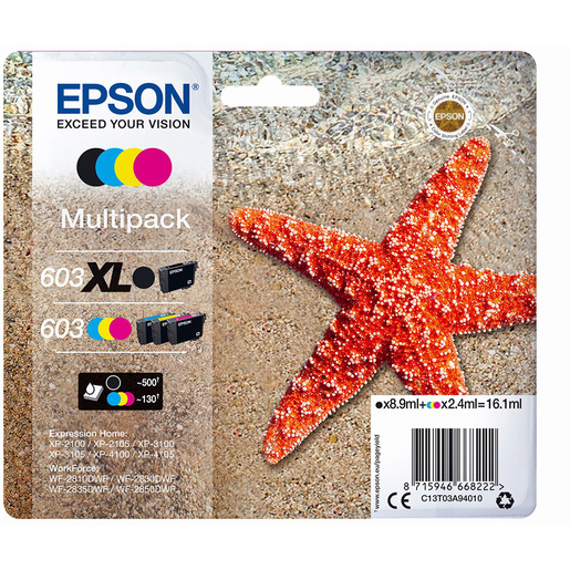 Image of Epson 603 XL cartuccia d'inchiostro 1 pz Originale Resa elevata (XL) Nero, Ciano, Magenta, Giallo