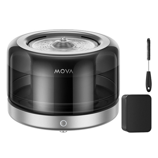 Image of MOVA PWB10A distributore di cibo e acqua per cani e gatti Plastica, Acciaio inox Nero Universale Abbeveratoio automatico per animali domestici