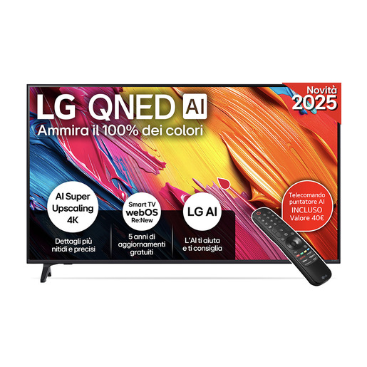 Image of LG QNED AI 50QNED70A6A TV Serie QNED70 50'' 4K, ?7 Gen8, HDR10, 20W, 3 HDMI con Game Optimizer, Smart TV WebOS 25