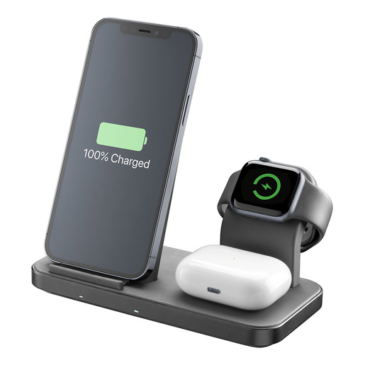 Image of Cellularline TRIO WIRELESS CHARGER Supporto di ricarica wireless 3in1 per dispositivi Apple