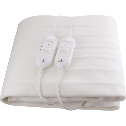 Image of Electroline BHEM25 Termocoperta scaldaletto matrimoniale Bianca 2x60W lavabile in lavatrice telecomando