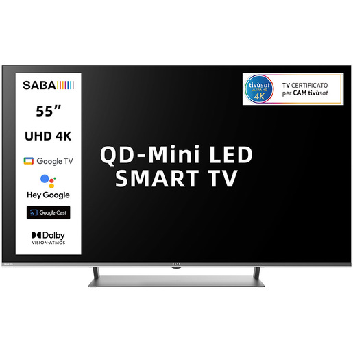 Image of SABA SA55M91GTV Mini LED TV 139,7 cm (55'') 4K Ultra HD Smart TV Wi-Fi Grigio 350 cd/m²