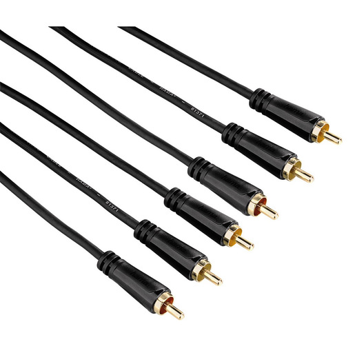 Image of Hama Cavo 3 RCA M/3 RCA M, 5 metri, connettori dorati, 3 stelle