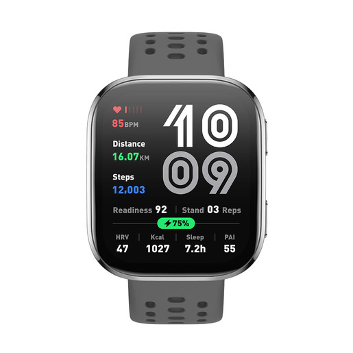 Image of Amazfit Bip 6 Charcoal 5 cm (1.97'') AMOLED Digitale 390 x 450 Pixel Touch screen Argento GPS (satellitare)
