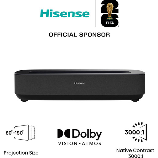 Hisense Laser TV PL2 TV retroproiettore Proiettore a raggio ultra corto 2700 ANSI lumen DLP UHD 4K (3840x2160) Nero