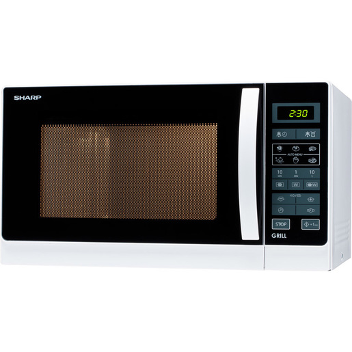 Image of Sharp Home Appliances R-742WW forno a microonde Superficie piana Microonde con grill 25 L 900 W Nero, Bianco