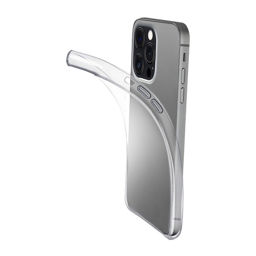 Cellularline Fine - iPhone 16 Pro Max Cover in gomma morbida ultra sottile e trasparente