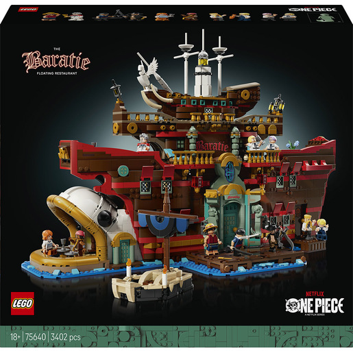 LEGO ONE PIECE 75640 Baratie, il Ristorante Galleggiante, Costruzione per Adulti con 10 Minifigure, Regalo Fan degli Anime