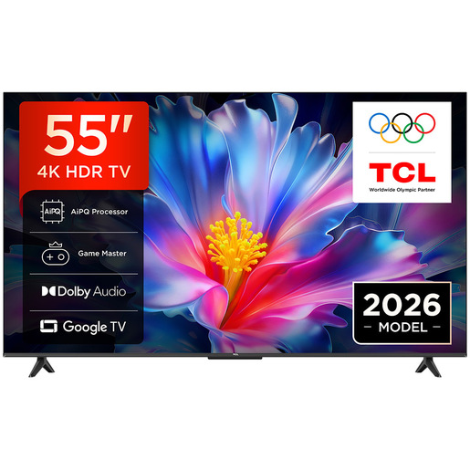 TCL P6L TV 55P6L 55'' 4K HDR, Direct LED, Google TV, HDR10, Dolby Audio, Game Master, VRR, Google Assistant & Alexa, AirPlay 2