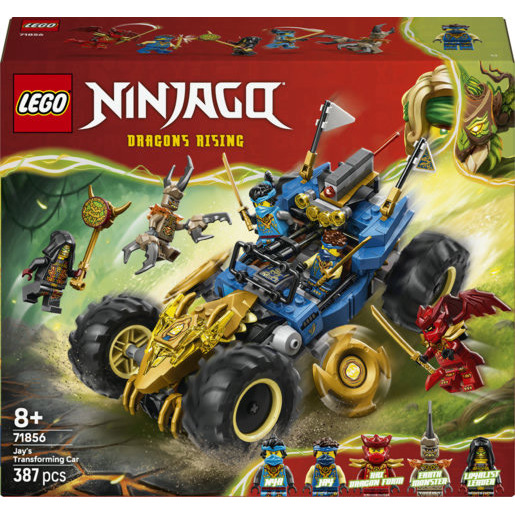 Image of LEGO NINJAGO 71856 2in1 Auto Mutaforma di Jay, Macchina Giocattolo con 5 Minifigure, Shuriken e Spade, Regalo per Bambini 8+