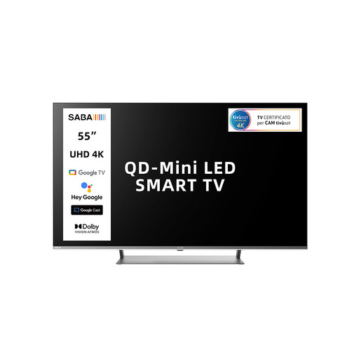 Image of SABA SA55M91GTV Mini LED TV 139,7 cm (55'') 4K Ultra HD Smart TV Wi-Fi Grigio 350 cd/m²