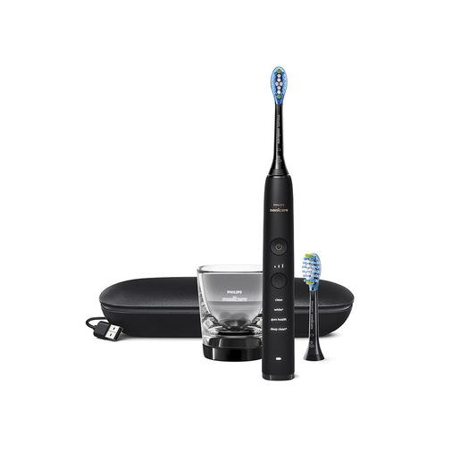 Image of Philips DiamondClean 9000 Sonicare Spazzolino Elettrico Sonico Nero con App, con custodia da viaggio HX9913/18