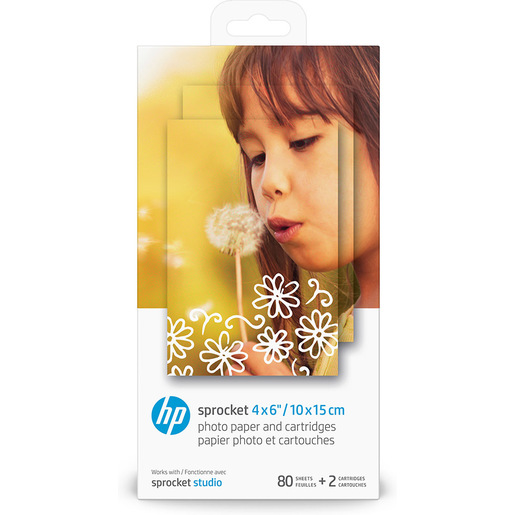 Image of HP Cartucce e carta fotografica originali Sprocket 10 x 15 cm, 80 fogl