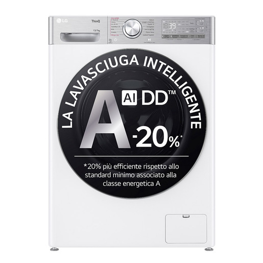 Image of LG D4R9513TPWC Lavasciuga 13/7kg AI DD, Classe D, 1400 giri, TurboWash 360, Autodosaggio cod015