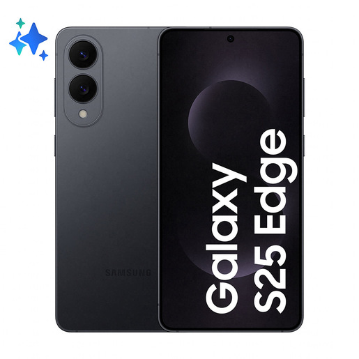 Image of Samsung Galaxy S25 Edge, Smartphone AI, Display 6.7'' QHD+ Dynamic AMOLED 2X, Fotocamera 200MP, RAM 12GB, 256GB, 3.900 mAh, Titanium Jetblack