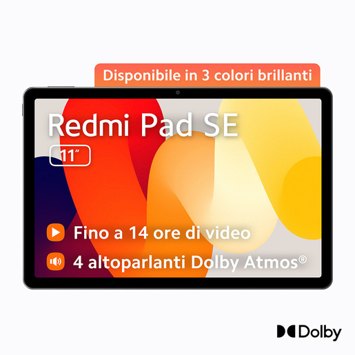 Xiaomi Redmi Pad SE Qualcomm Snapdragon 128 GB 27,9 cm (11'') 4 GB Android 13 Grafite, Grigio