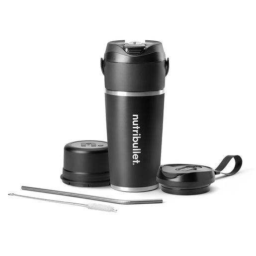 NutriBullet Flip – Frullatore Compatto, Ricaricabile USB-C, Mantenimento Freddo 24h, Smoothie Maker, Nero (NBP016B)