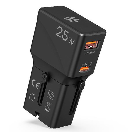 Image of Celly MULTIPLUGSL25W Caricabatterie per dispositivi mobili Cuffie, Smartphone, Tablet Nero AC Ricarica rapida Interno