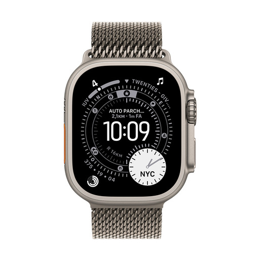 Apple Loop in maglia milanese in titanio naturale (49 mm) - Large
