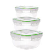 Pedrini PED04GD312 recipiente per cibo Quadrato Contenitore Verde, Trasparente 3 pz-image