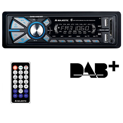 Image of New Majestic DAB-442 BT Ricevitore multimediale per auto Nero 180 W Bluetooth cod015