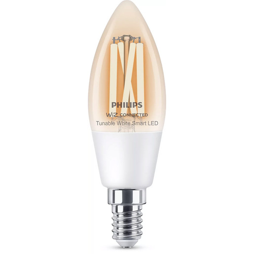 Image of Philips LED Lampadina Smart Filament Dimmerabile Luce Bianca da Calda a Fredda Attacco E14 40W Candela
