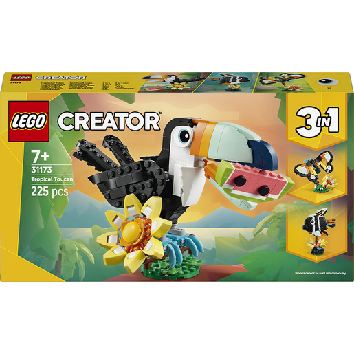 Image of LEGO Creator 3in1 31173 Animali Selvatici: Tucano Tropicale, Animale Giocattolo Trasformabile, Regalo Creativo per Bambini 7+