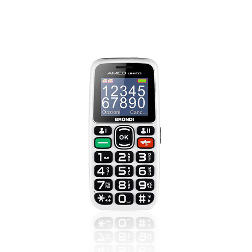 Image of Brondi Amico Unico 4,57 cm (1.8'') Nero, Bianco Telefono di livello base