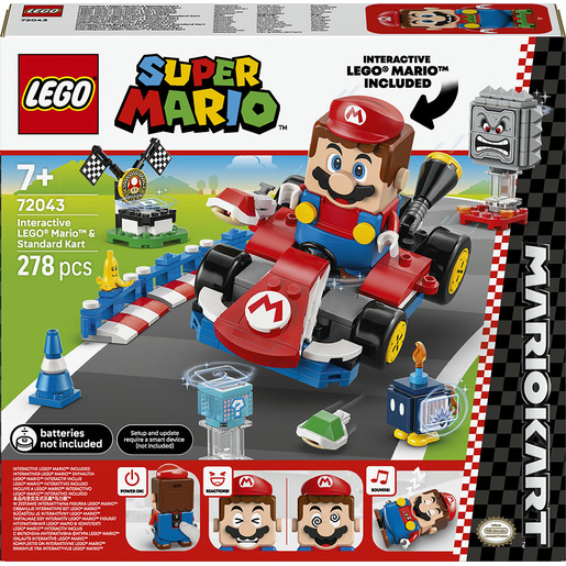 Image of LEGO Super Mario Mario Kart 72043 - Interattivo e Kart Standard, Percorso di Gara con Macchina Giocattolo e 3 Figure, Regalo Bambini 7+