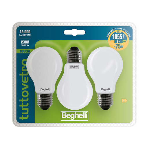 Image of Beghelli 56380BL Lampadina a risparmio energetico Bianco 8 W E27 E