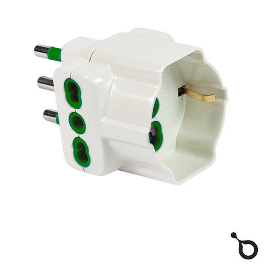 Image of IOPLEE 87640-4077 adattatore per presa di corrente Tipo L (IT) Tipo L (IT) + Tipo F Bianco