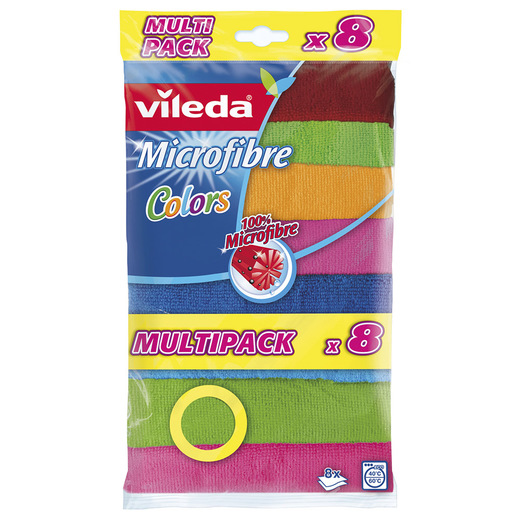 Image of        Vileda Panni Colors 100% Microfibre 30x30cm 8pz