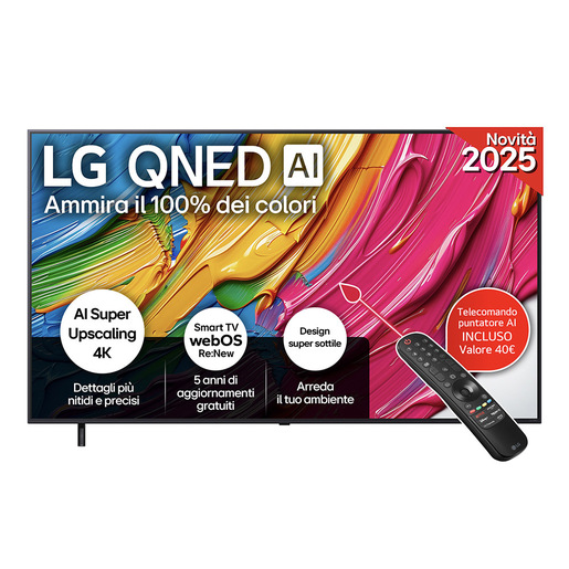 Image of LG QNED AI 75QNED80A6A TV Serie QNED80 75'' 4K, ?7 Gen8, HDR10, 20W, 3 HDMI con Game Optimizer, Smart TV WebOS 25