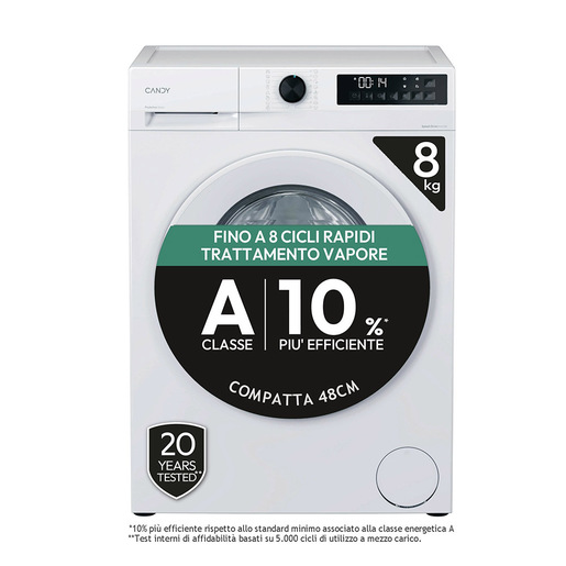 Image of Candy GD 48S6-S lavatrice Caricamento frontale 8 kg 1351 Giri/min Bianco