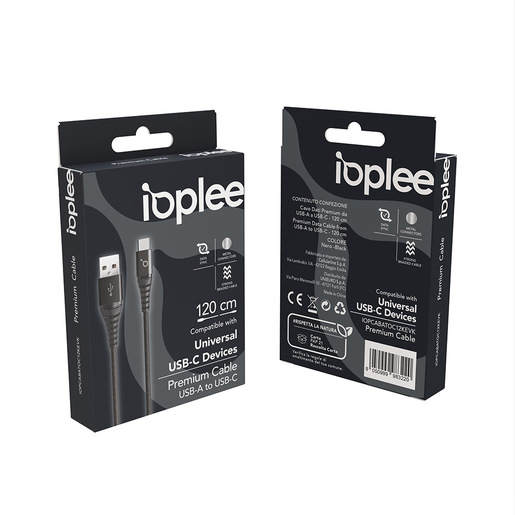 Image of IOPLEE Cavo Dati Premium 120cm da USB-A a USB-C - Nero