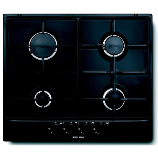 Image of Glem Gas GT64BK piano cottura Nero Da incasso 4 Fornello(i)