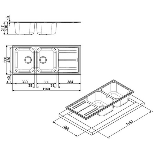 Image of Smeg LZ116P lavello Lavello sottopiano Rettangolare