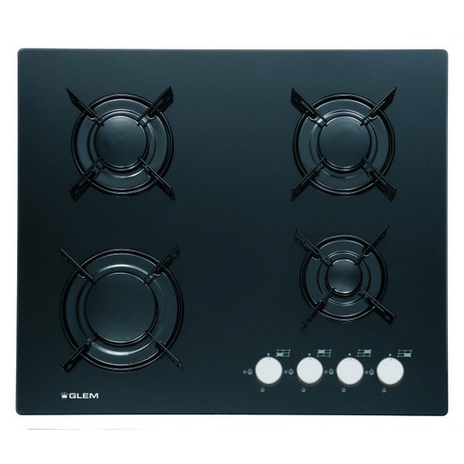 Image of Glem Gas GV64BK piano cottura Nero Da incasso 60 cm 4 Fornello(i)