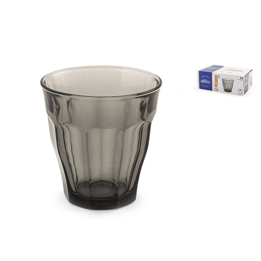 Image of Pengo Confezione 6 bicchieri Picardie in vetro colore grigio 25cl