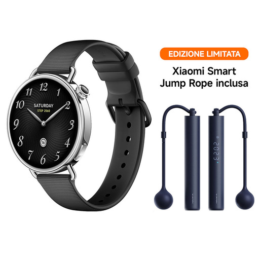 Image of Xiaomi Watch S4 41mm + Jump Rope, Black 3,35 cm (1.32'') AMOLED Digitale Argento