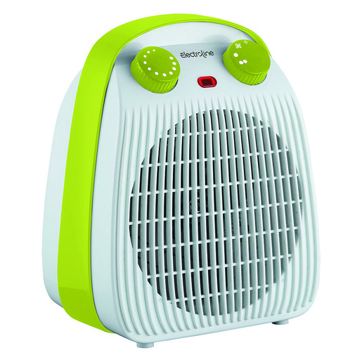 Image of Electroline CHE221V stufetta elettrica Interno Verde, Bianco 2000 W Riscaldatore ambiente elettrico con ventilatore