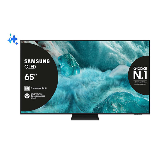 Samsung QLED AI TV 65” QE65Q7F5AUXZT 4K, Processore Q4 AI, 4K Upscaling, Color Booster Pro, OTS Lite, Air Slim Design, Vision AI Smart TV, 2025