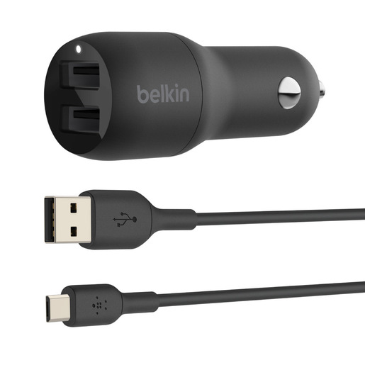 Image of Belkin CARICABATTERIE DA AUTO CON DOPPIA PORTA USB-A 12W