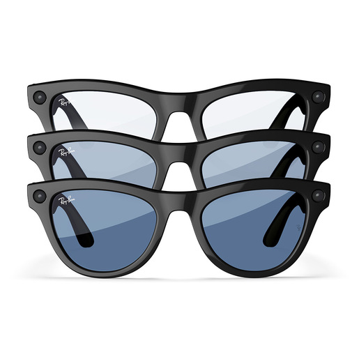Image of Ray-Ban Meta Skyler, Nero lucido, Azzurro ceruleo Transitions®
