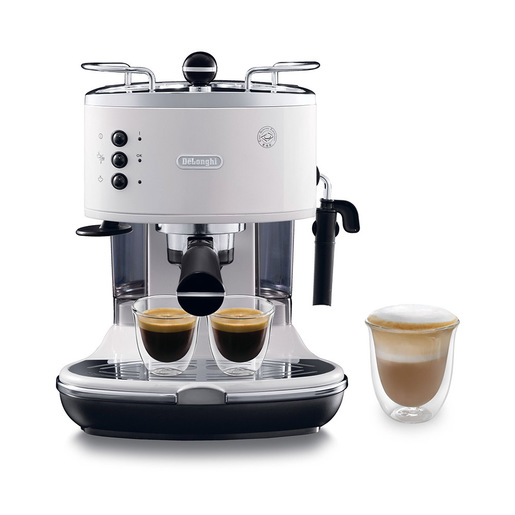 DeLonghi ECO 311.W Libera installazione Manuale Macchina per espresso 1.4L 2tazze Nero, Acciaio inossidabile, Bianco