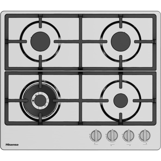 Image of Hisense GM663XHFSI piano cottura Acciaio inox Da incasso 60 cm Gas 4 Fornello(i)
